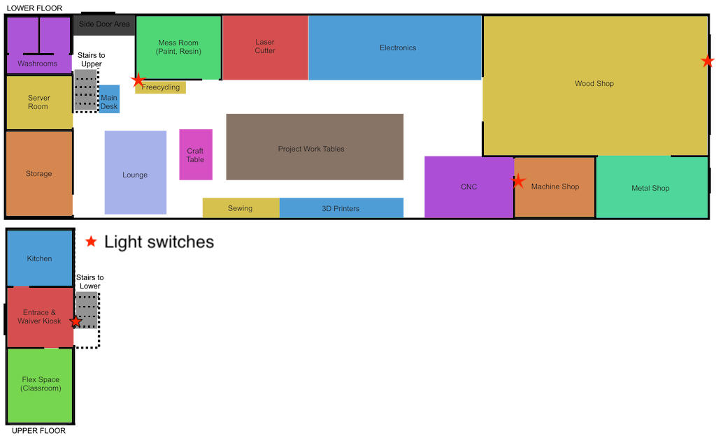 A map of the interior layout of the space